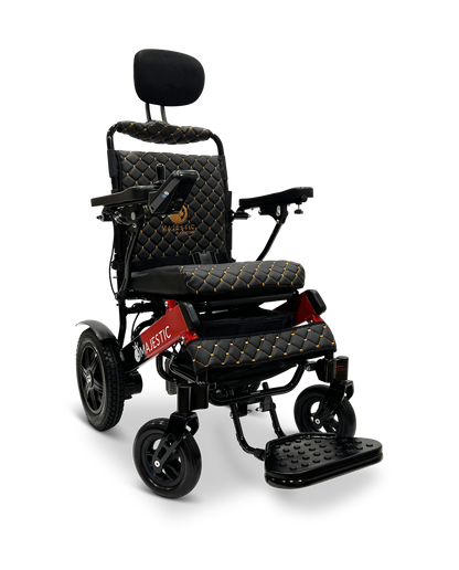 MAJESTIC IQ-9000 Auto Recline Remote Controlled Electric Wheelchair Black & Red Black 