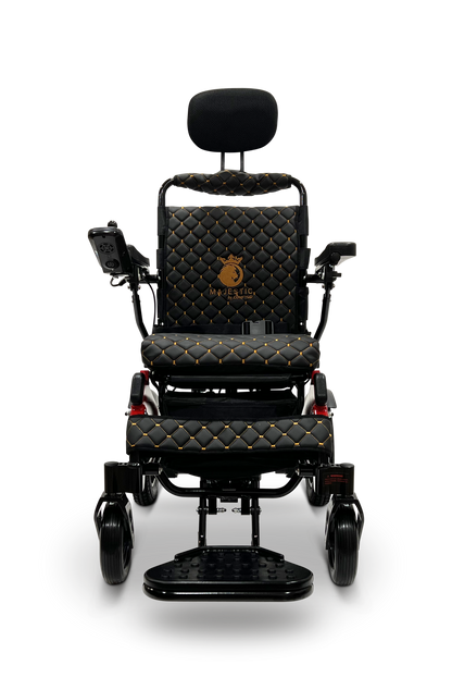 MAJESTIC IQ-9000 Auto Recline Remote Controlled Electric Wheelchair Black & Red Black 