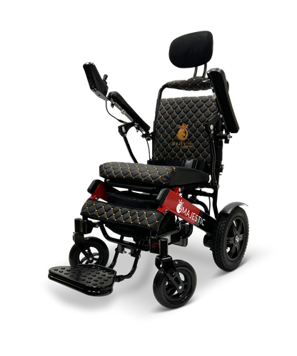 MAJESTIC IQ-9000 Auto Recline Remote Controlled Electric Wheelchair Black & Red Black 