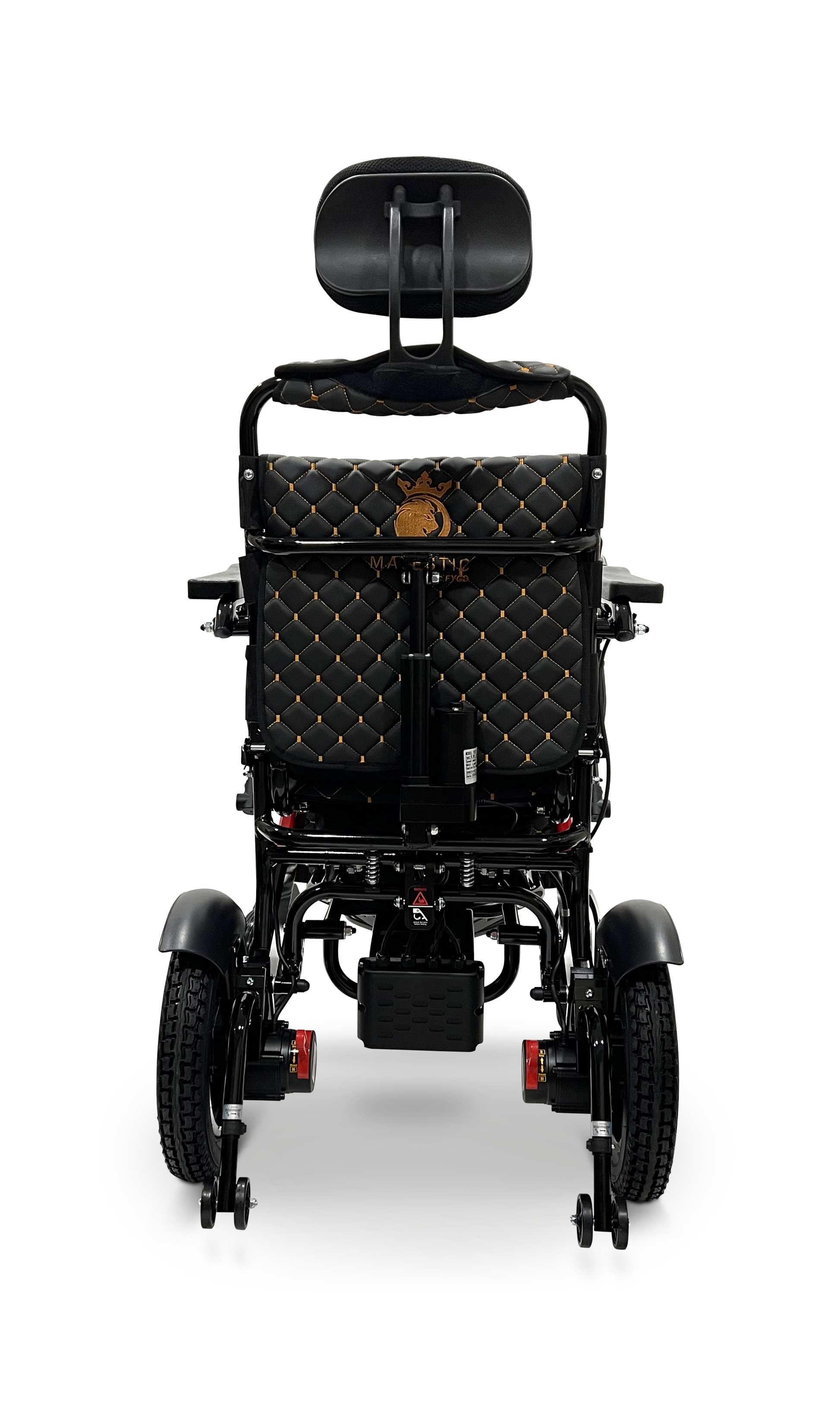 MAJESTIC IQ-9000 Auto Recline Remote Controlled Electric Wheelchair Black & Red Black 