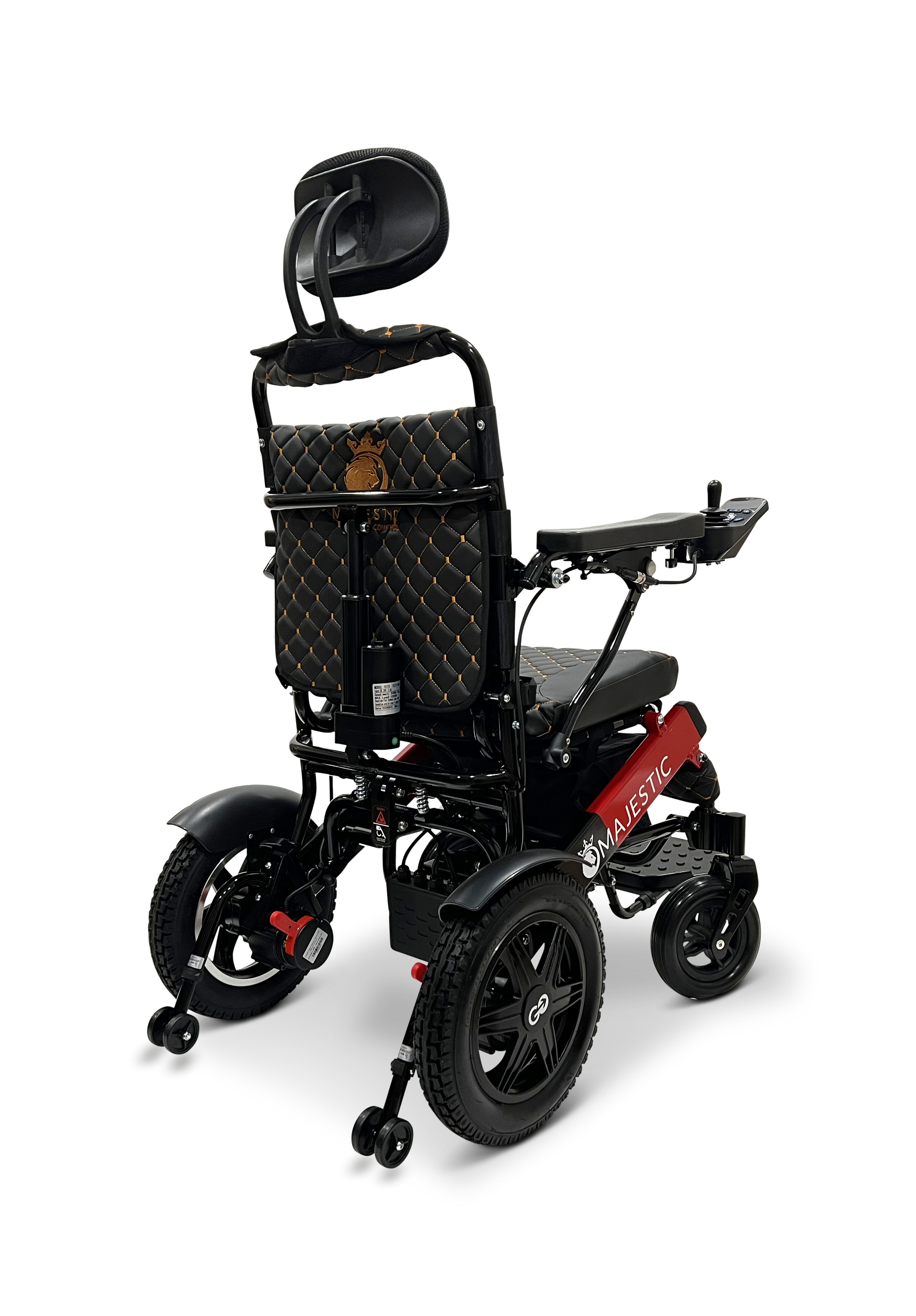 MAJESTIC IQ-9000 Auto Recline Remote Controlled Electric Wheelchair Black & Red Black 