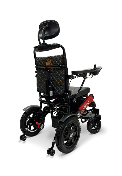 MAJESTIC IQ-9000 Auto Recline Remote Controlled Electric Wheelchair Black & Red Black 