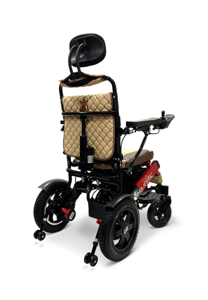 MAJESTIC IQ-9000 Auto Recline Remote Controlled Electric Wheelchair Black & Red Coffee