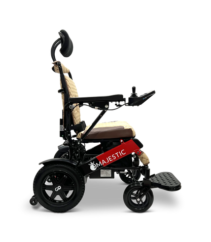 MAJESTIC IQ-9000 Auto Recline Remote Controlled Electric Wheelchair Black & Red Coffee