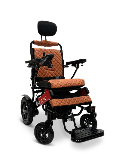 MAJESTIC IQ-9000 Auto Recline Remote Controlled Electric Wheelchair Black & Red Taba