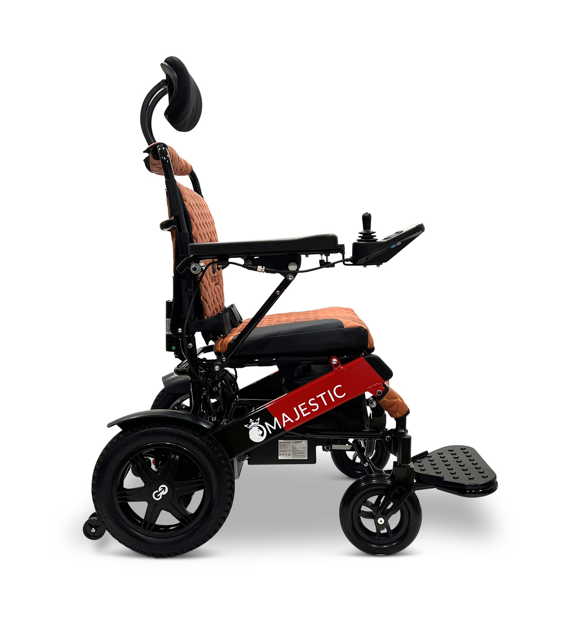 MAJESTIC IQ-9000 Auto Recline Remote Controlled Electric Wheelchair Black & Red Taba