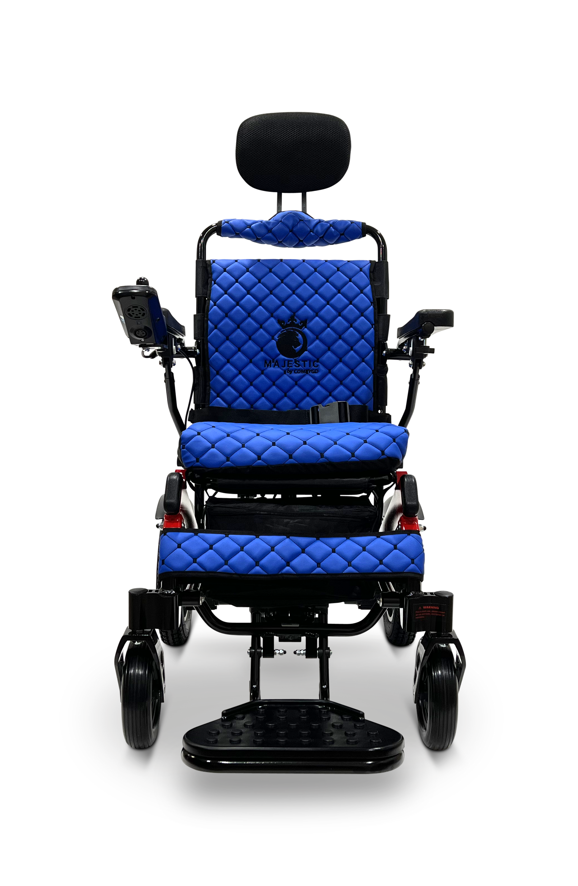 MAJESTIC IQ-9000 Auto Recline Remote Controlled Electric Wheelchair Black & Red Blue