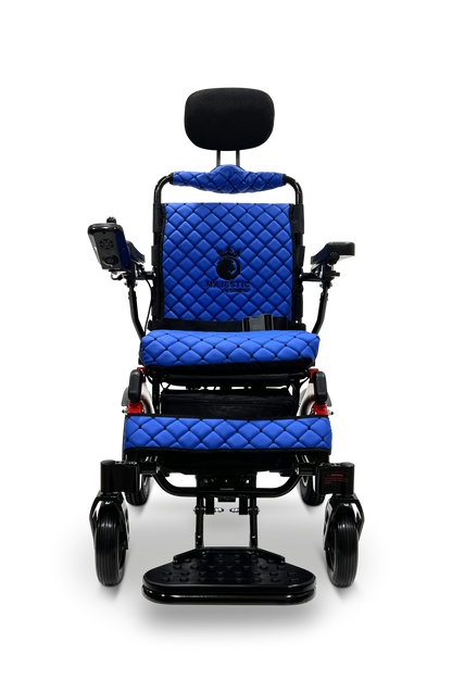 MAJESTIC IQ-9000 Auto Recline Remote Controlled Electric Wheelchair Black & Red Blue