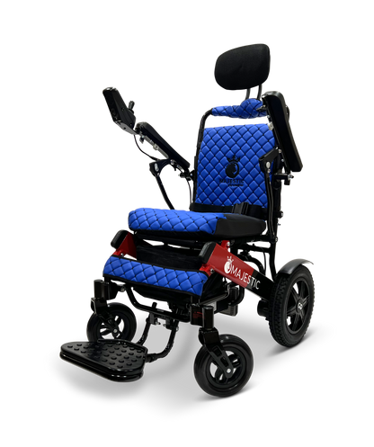 MAJESTIC IQ-9000 Auto Recline Remote Controlled Electric Wheelchair Black & Red Blue