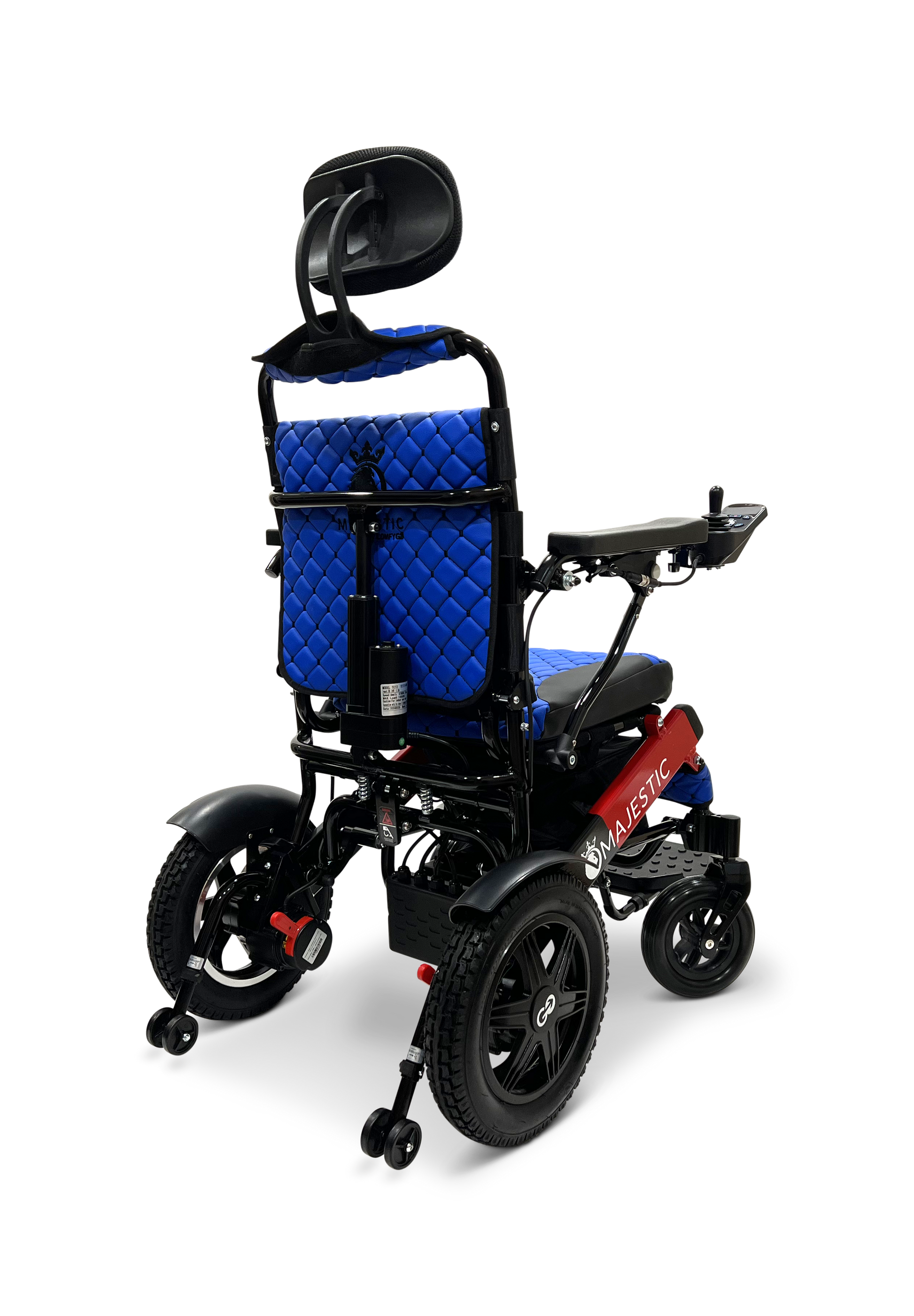 MAJESTIC IQ-9000 Auto Recline Remote Controlled Electric Wheelchair Black & Red Blue