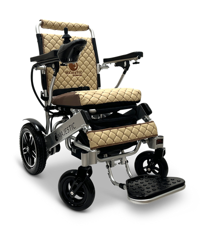 MAJESTIC IQ-8000 Remote Controlled Lightweight Electric Wheelchair Silver Coffee