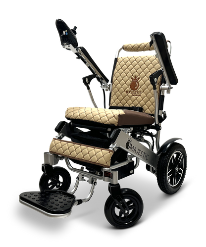 MAJESTIC IQ-8000 Remote Controlled Lightweight Electric Wheelchair Silver Coffee