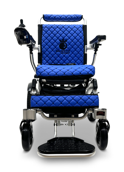 MAJESTIC IQ-8000 Remote Controlled Lightweight Electric Wheelchair Silver Blue