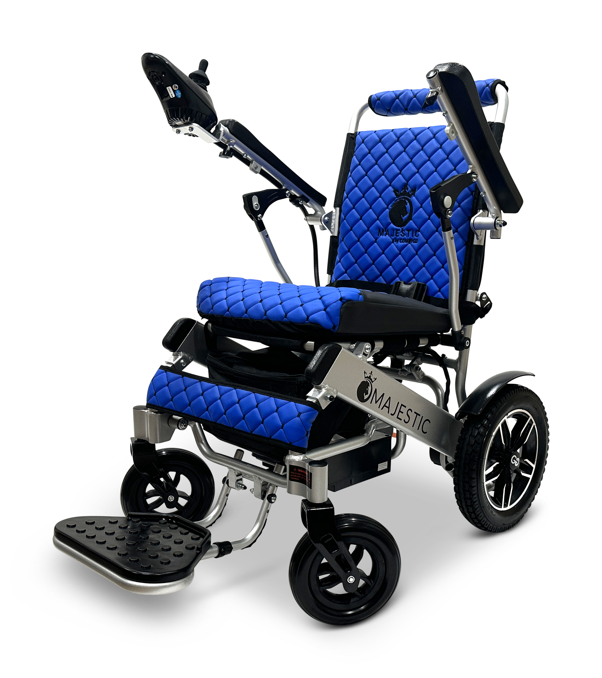 MAJESTIC IQ-8000 Remote Controlled Lightweight Electric Wheelchair Silver Blue