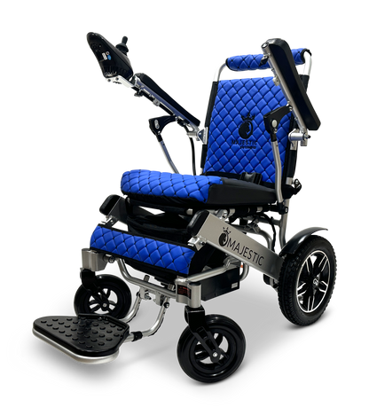 MAJESTIC IQ-8000 Remote Controlled Lightweight Electric Wheelchair Silver Blue