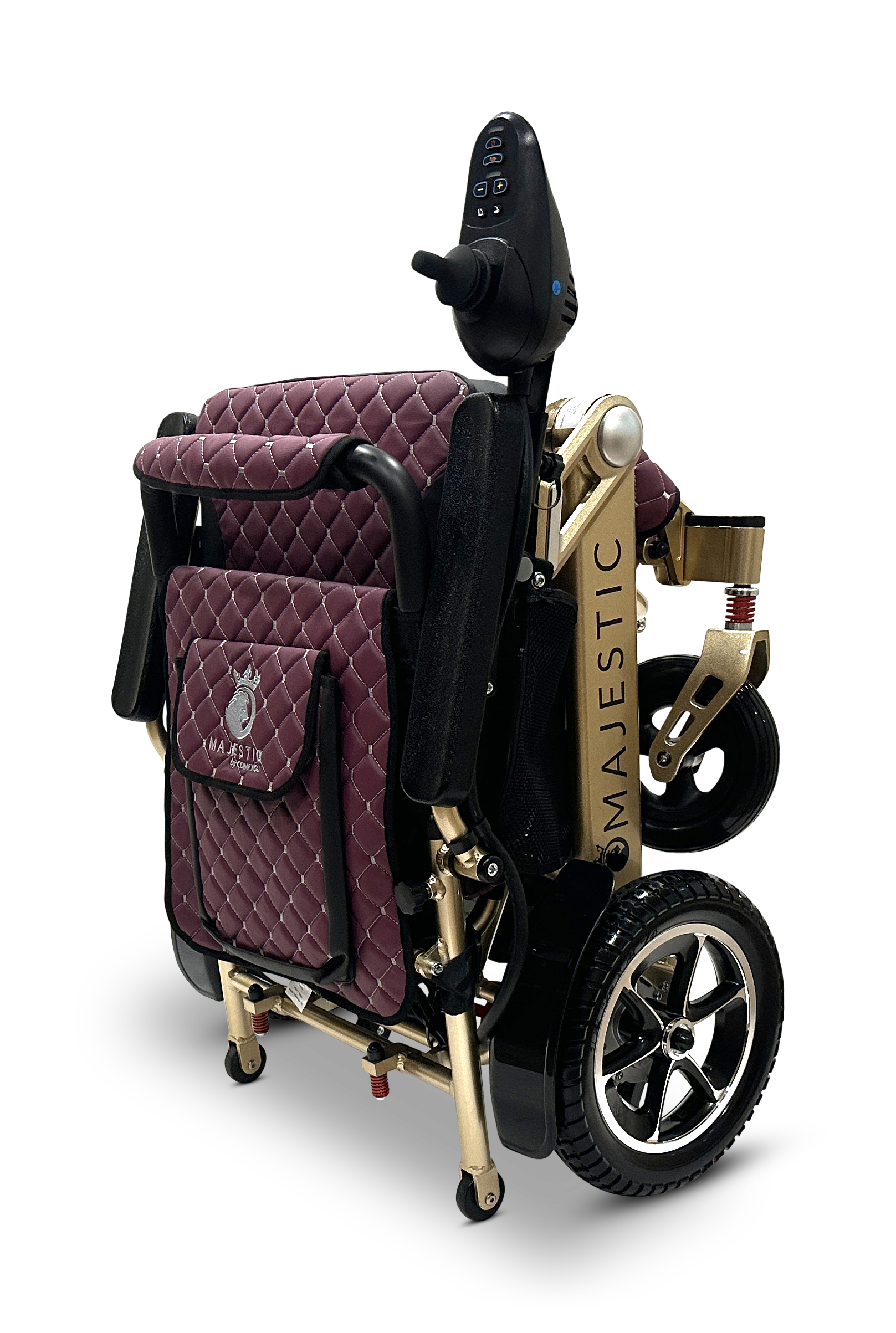 MAJESTIC IQ-7000 Auto Folding Remote Controlled Electric Wheelchair Bronze Purple