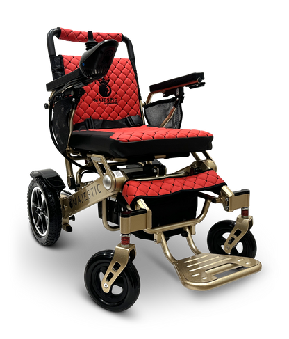 MAJESTIC IQ-7000 Auto Folding Remote Controlled Electric Wheelchair Bronze Red