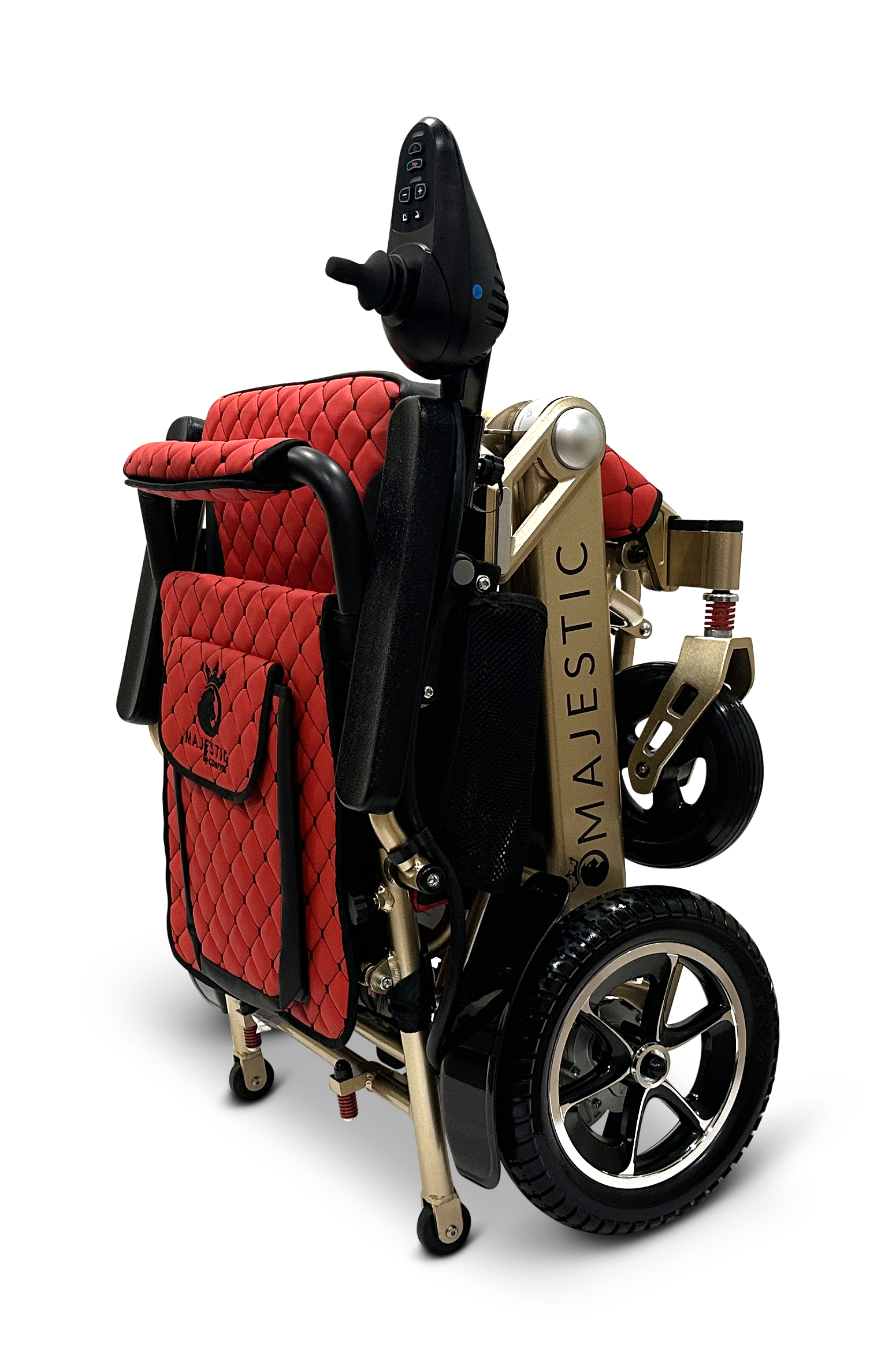 MAJESTIC IQ-7000 Auto Folding Remote Controlled Electric Wheelchair Bronze Red