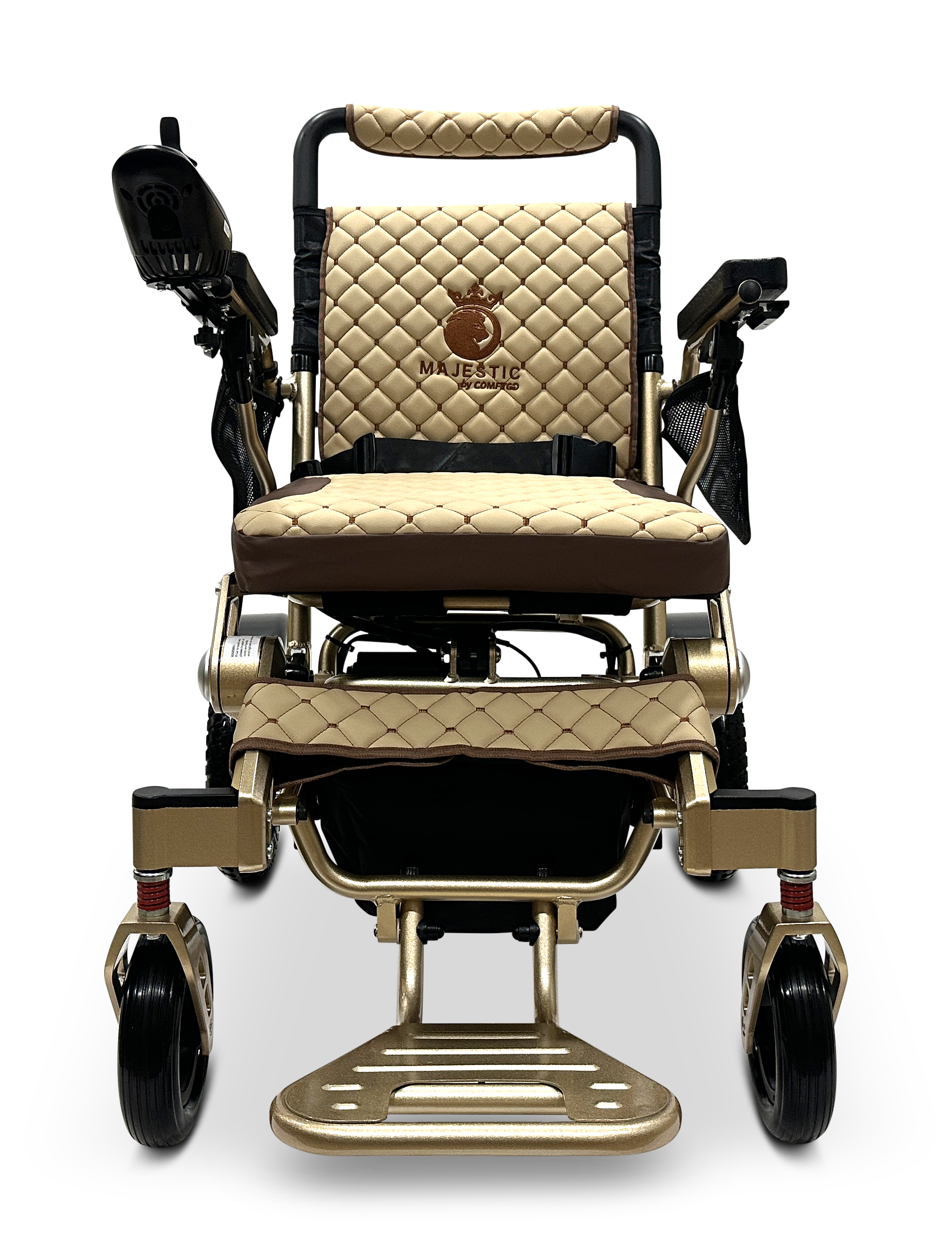 MAJESTIC IQ-7000 Auto Folding Remote Controlled Electric Wheelchair Bronze Coffee