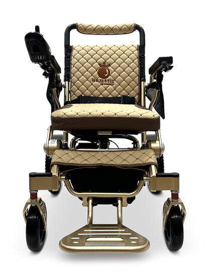MAJESTIC IQ-7000 Auto Folding Remote Controlled Electric Wheelchair Bronze Coffee