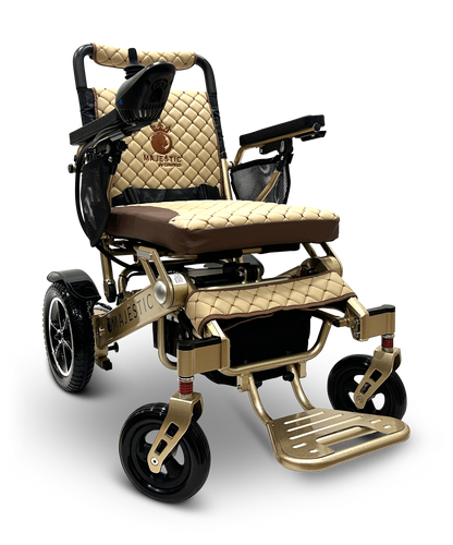 MAJESTIC IQ-7000 Auto Folding Remote Controlled Electric Wheelchair Bronze Coffee