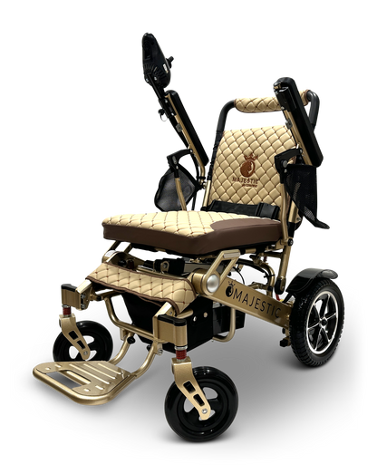 MAJESTIC IQ-7000 Auto Folding Remote Controlled Electric Wheelchair Bronze Coffee