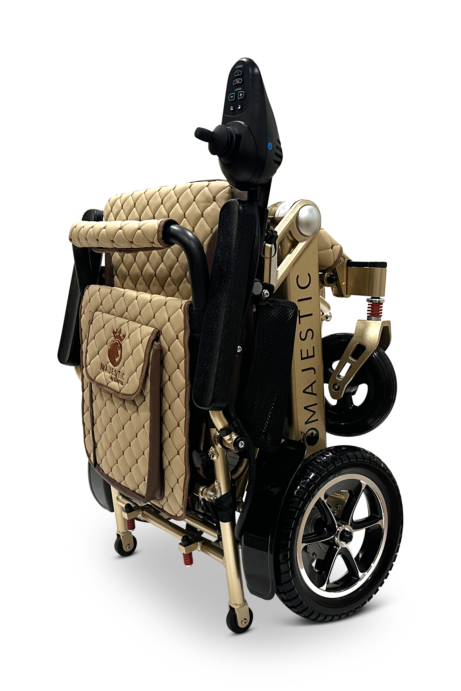 MAJESTIC IQ-7000 Auto Folding Remote Controlled Electric Wheelchair Bronze Coffee