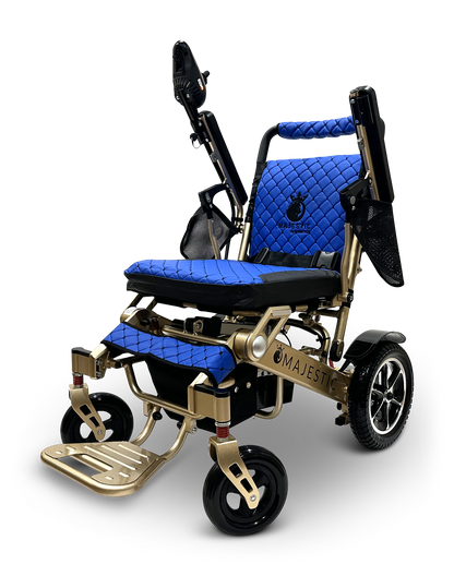 MAJESTIC IQ-7000 Auto Folding Remote Controlled Electric Wheelchair Bronze Blue