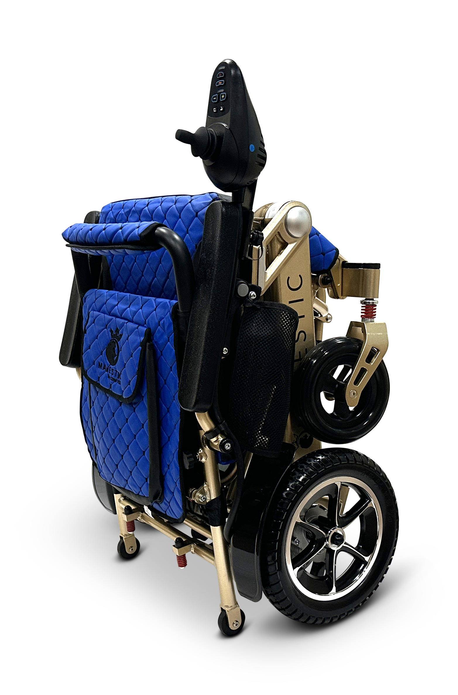 MAJESTIC IQ-7000 Auto Folding Remote Controlled Electric Wheelchair Bronze Blue