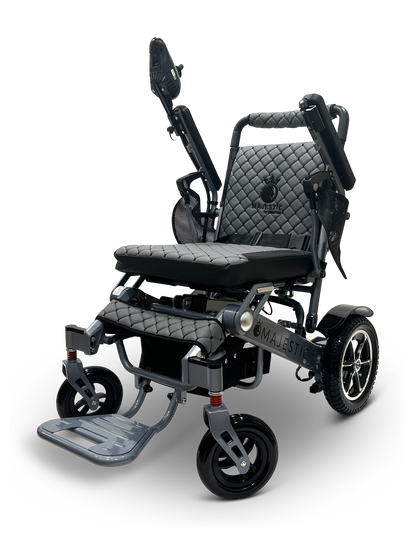 MAJESTIC IQ-7000 Auto Folding Remote Controlled Electric Wheelchair Silver Gray