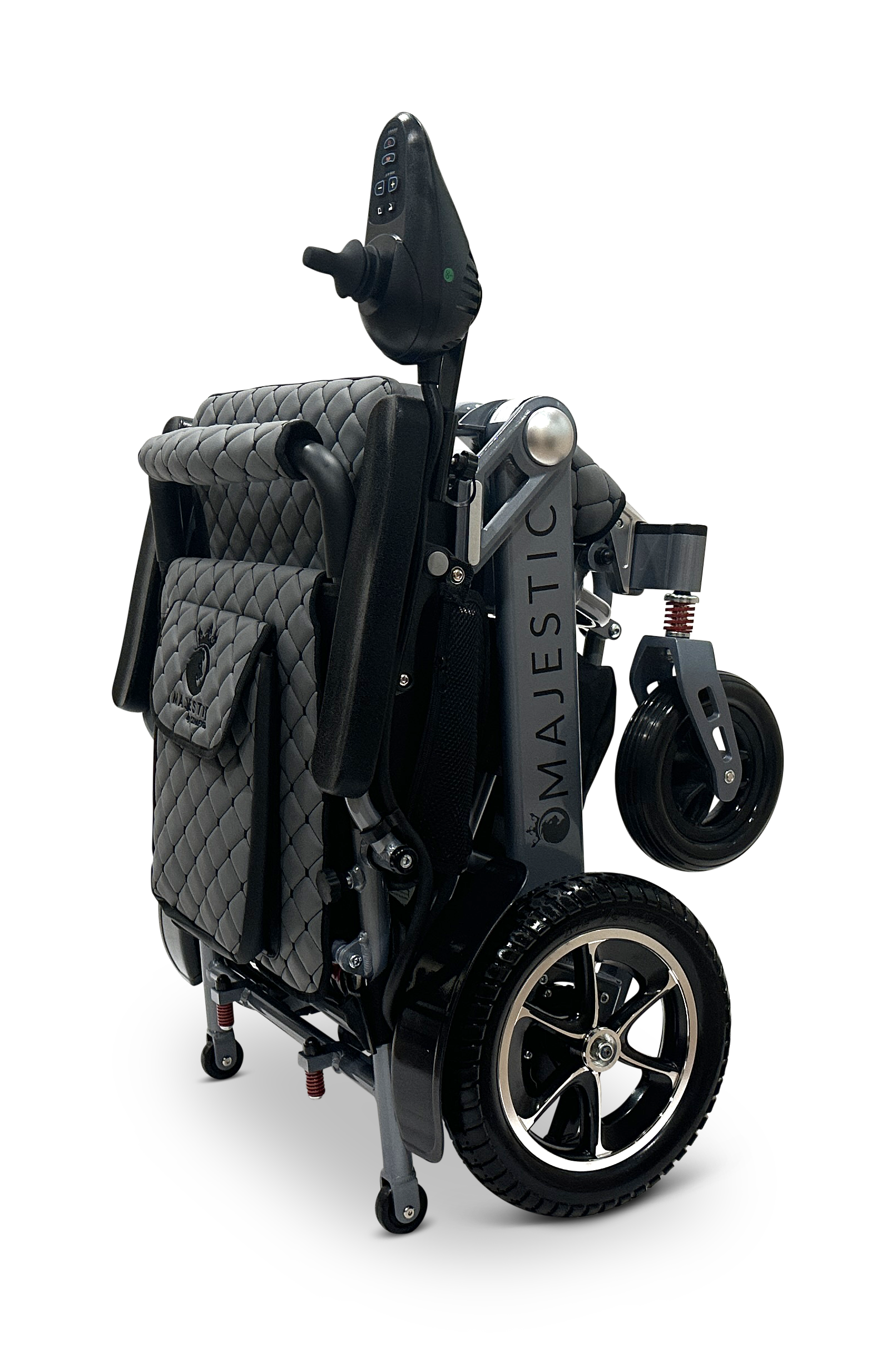 MAJESTIC IQ-7000 Auto Folding Remote Controlled Electric Wheelchair Silver Gray