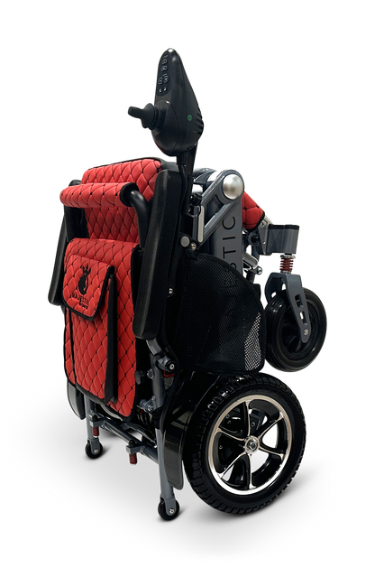 MAJESTIC IQ-7000 Auto Folding Remote Controlled Electric Wheelchair Silver Red