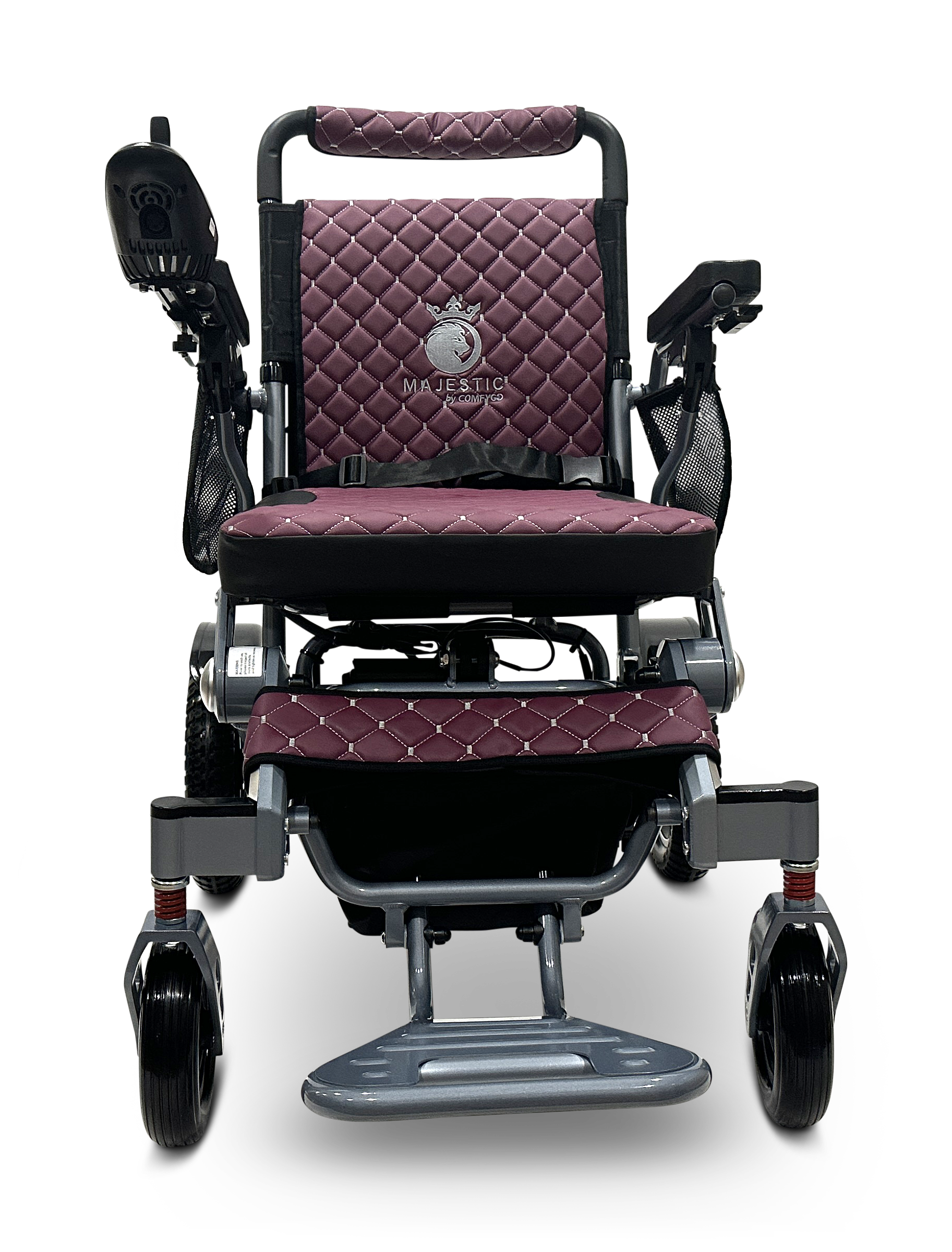 MAJESTIC IQ-7000 Auto Folding Remote Controlled Electric Wheelchair Silver Purple