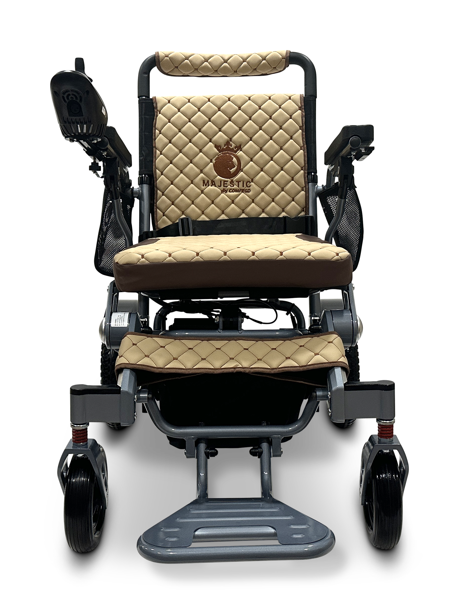 MAJESTIC IQ-7000 Auto Folding Remote Controlled Electric Wheelchair Silver Coffee