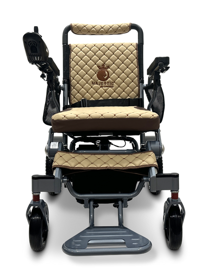 MAJESTIC IQ-7000 Auto Folding Remote Controlled Electric Wheelchair Silver Coffee