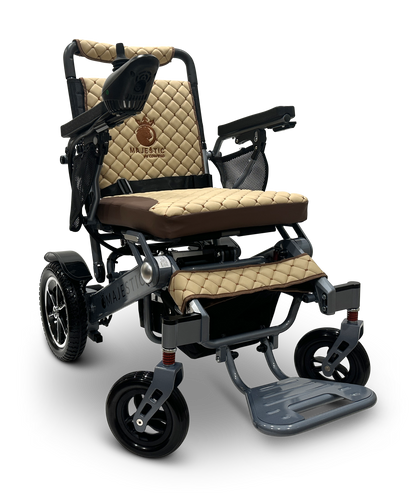 MAJESTIC IQ-7000 Auto Folding Remote Controlled Electric Wheelchair Silver Coffee