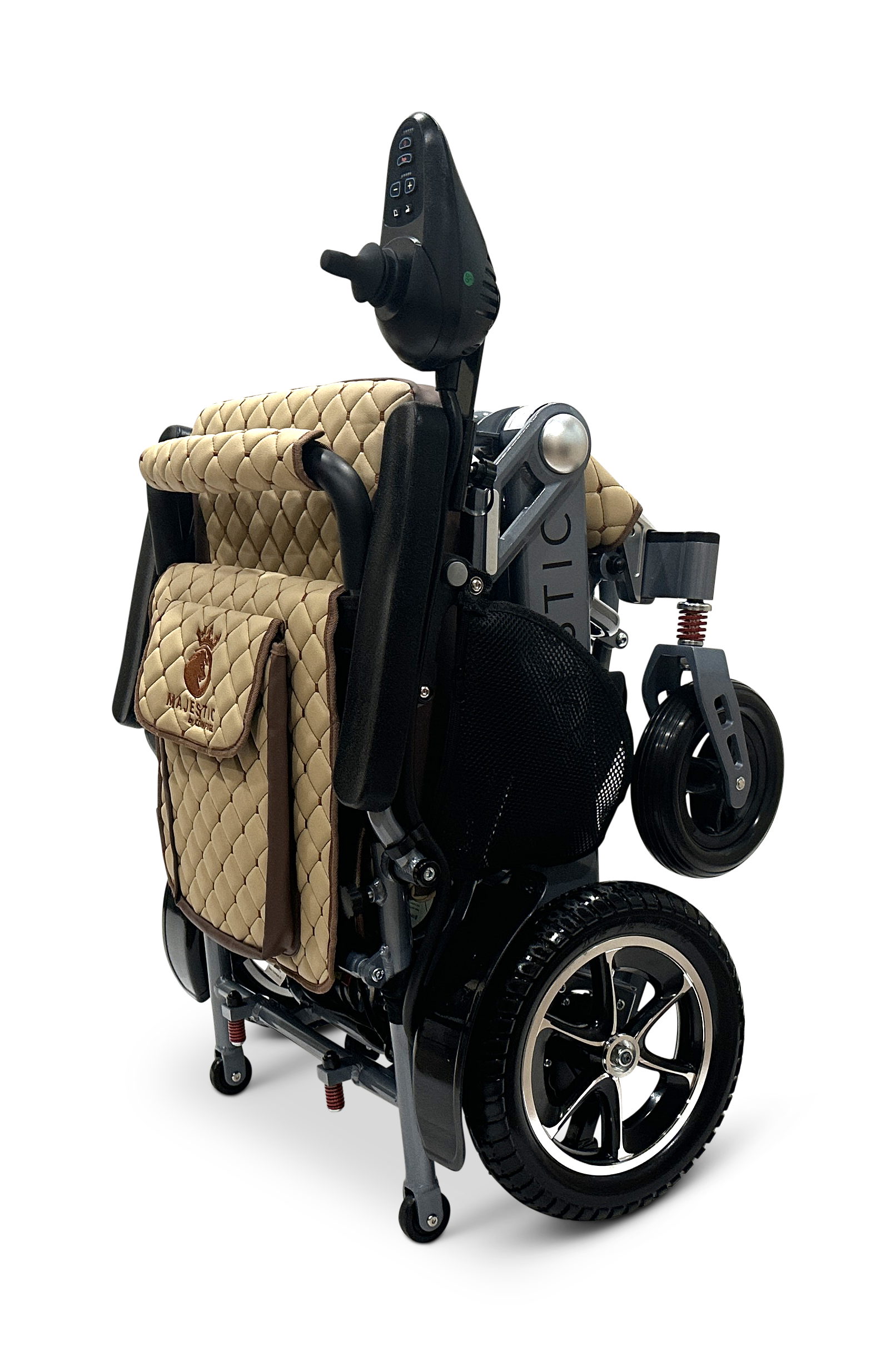 MAJESTIC IQ-7000 Auto Folding Remote Controlled Electric Wheelchair Silver Coffee