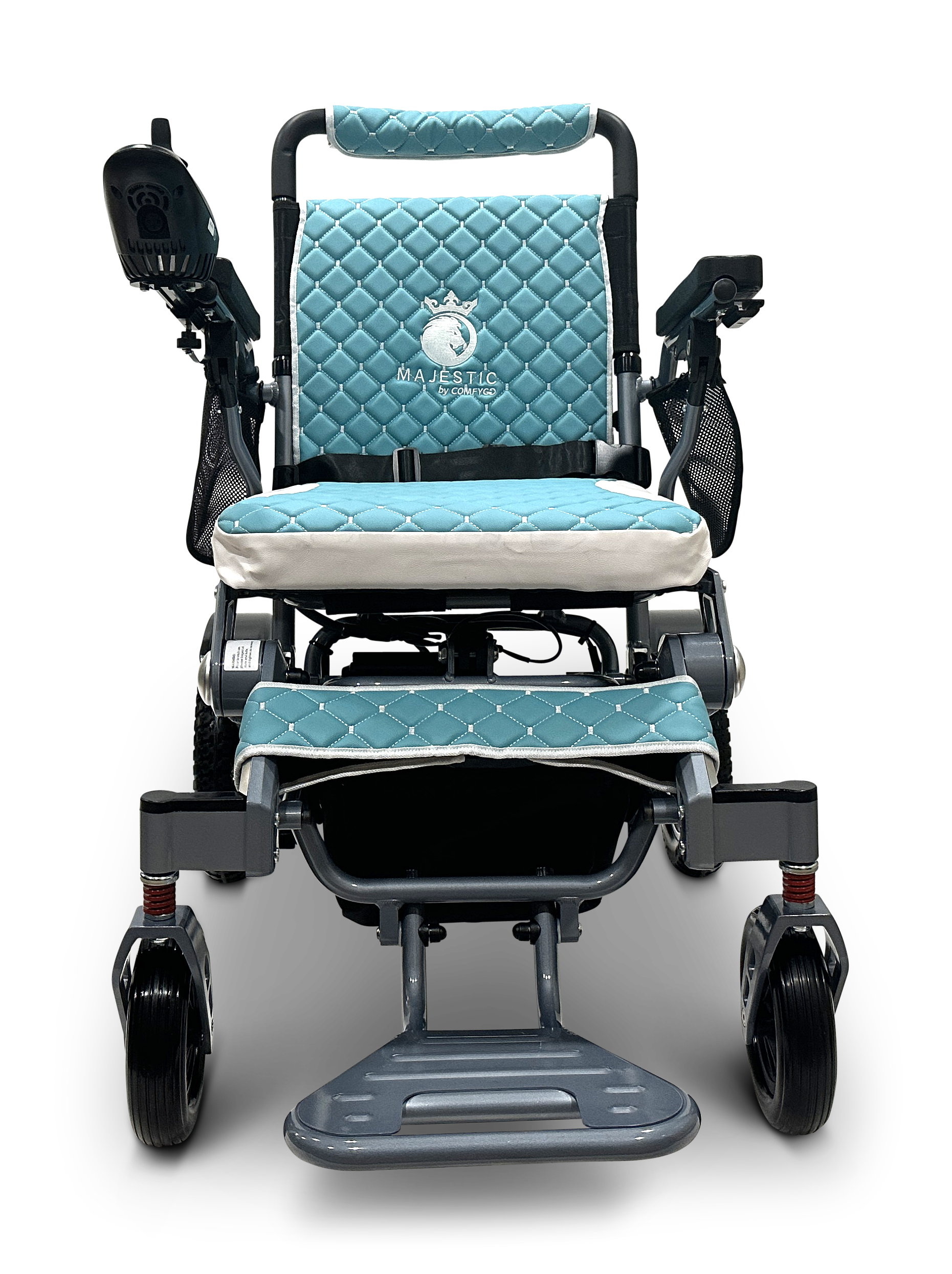 MAJESTIC IQ-7000 Auto Folding Remote Controlled Electric Wheelchair Silver Teal