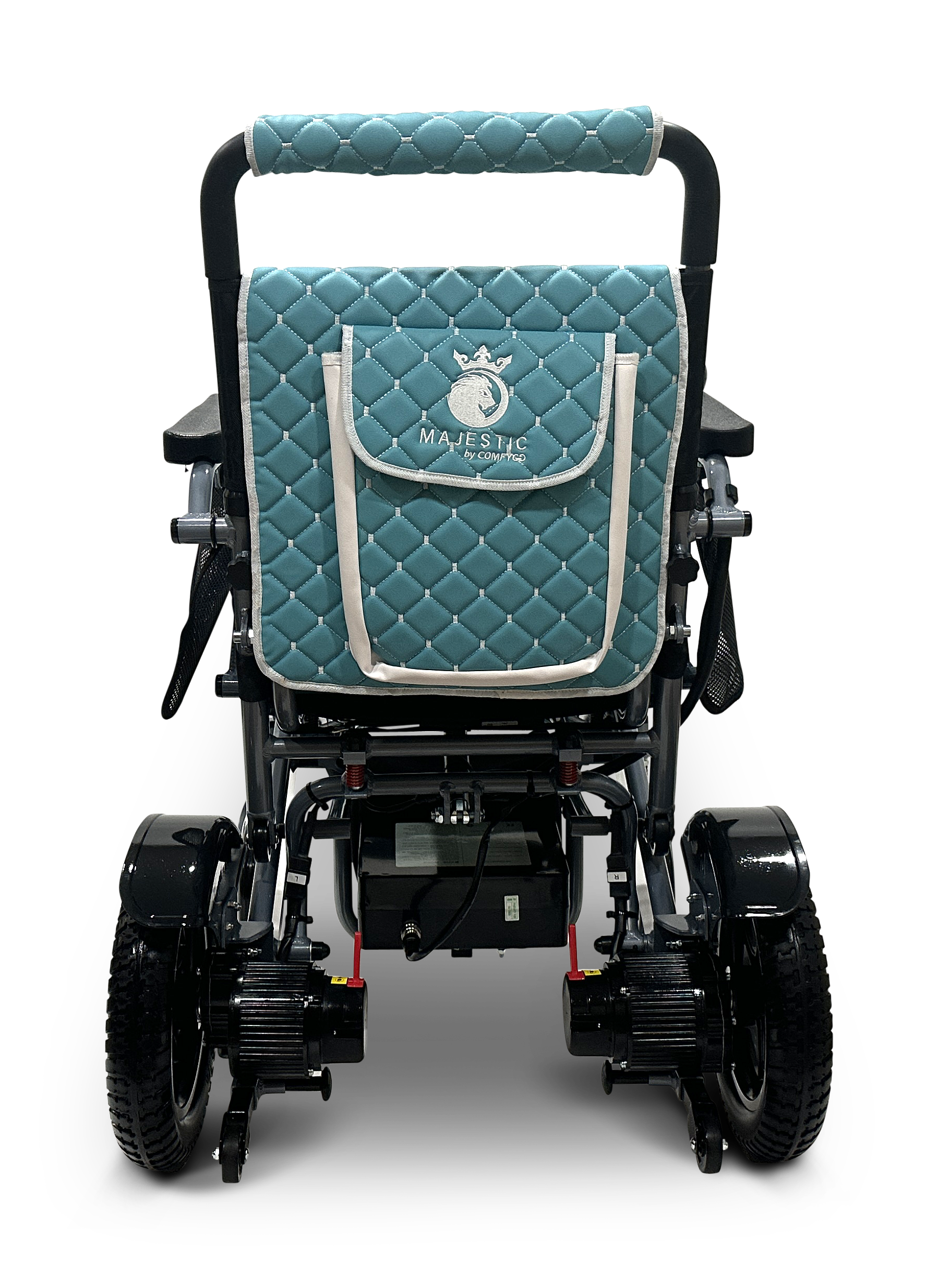 MAJESTIC IQ-7000 Auto Folding Remote Controlled Electric Wheelchair Silver Teal
