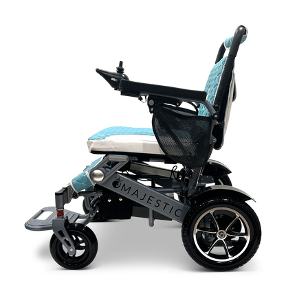 MAJESTIC IQ-7000 Auto Folding Remote Controlled Electric Wheelchair Silver Teal
