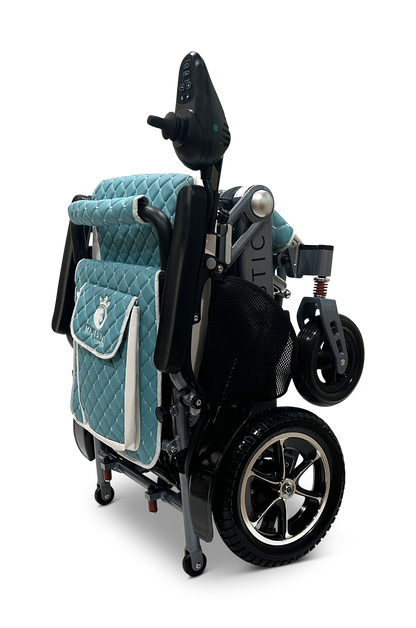 MAJESTIC IQ-7000 Auto Folding Remote Controlled Electric Wheelchair Silver Teal