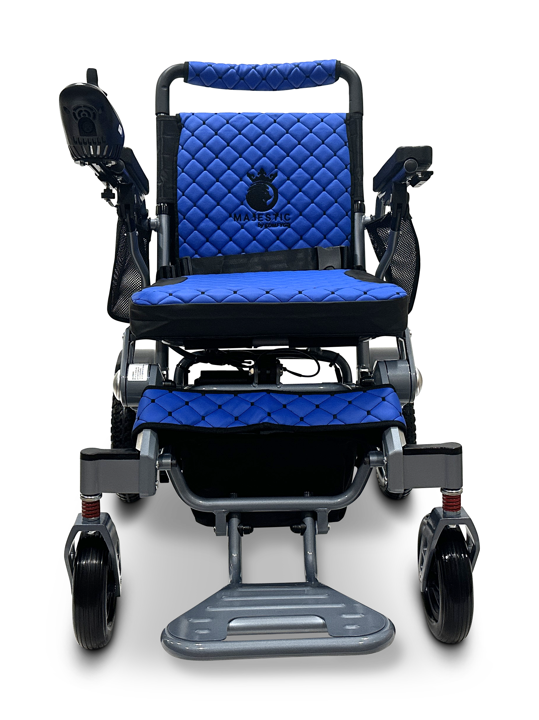 MAJESTIC IQ-7000 Auto Folding Remote Controlled Electric Wheelchair Silver Blue