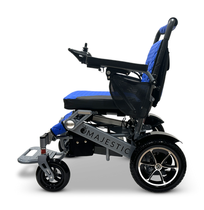 MAJESTIC IQ-7000 Auto Folding Remote Controlled Electric Wheelchair Silver Blue