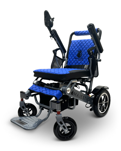 MAJESTIC IQ-7000 Auto Folding Remote Controlled Electric Wheelchair Silver Blue