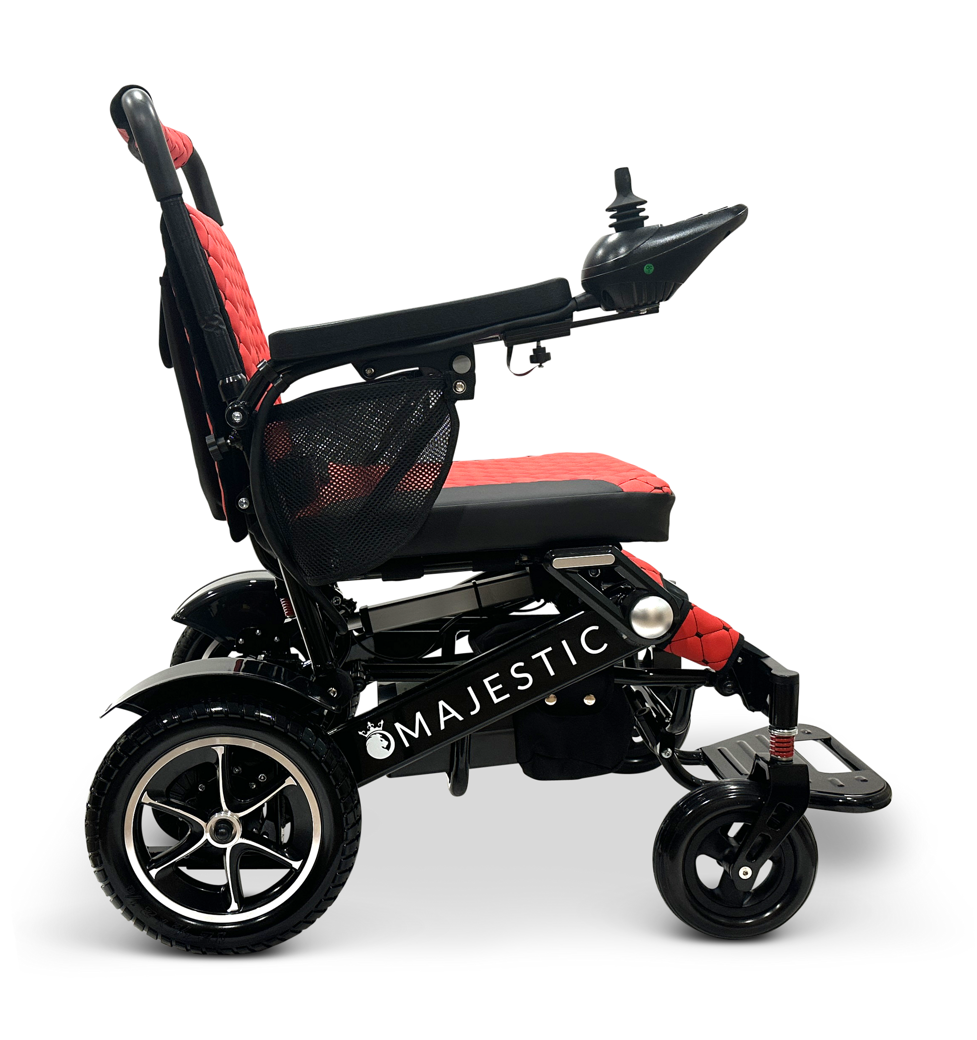 MAJESTIC IQ-7000 Auto Folding Remote Controlled Electric Wheelchair Black Red