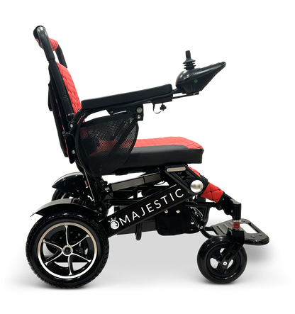 MAJESTIC IQ-7000 Auto Folding Remote Controlled Electric Wheelchair Black Red