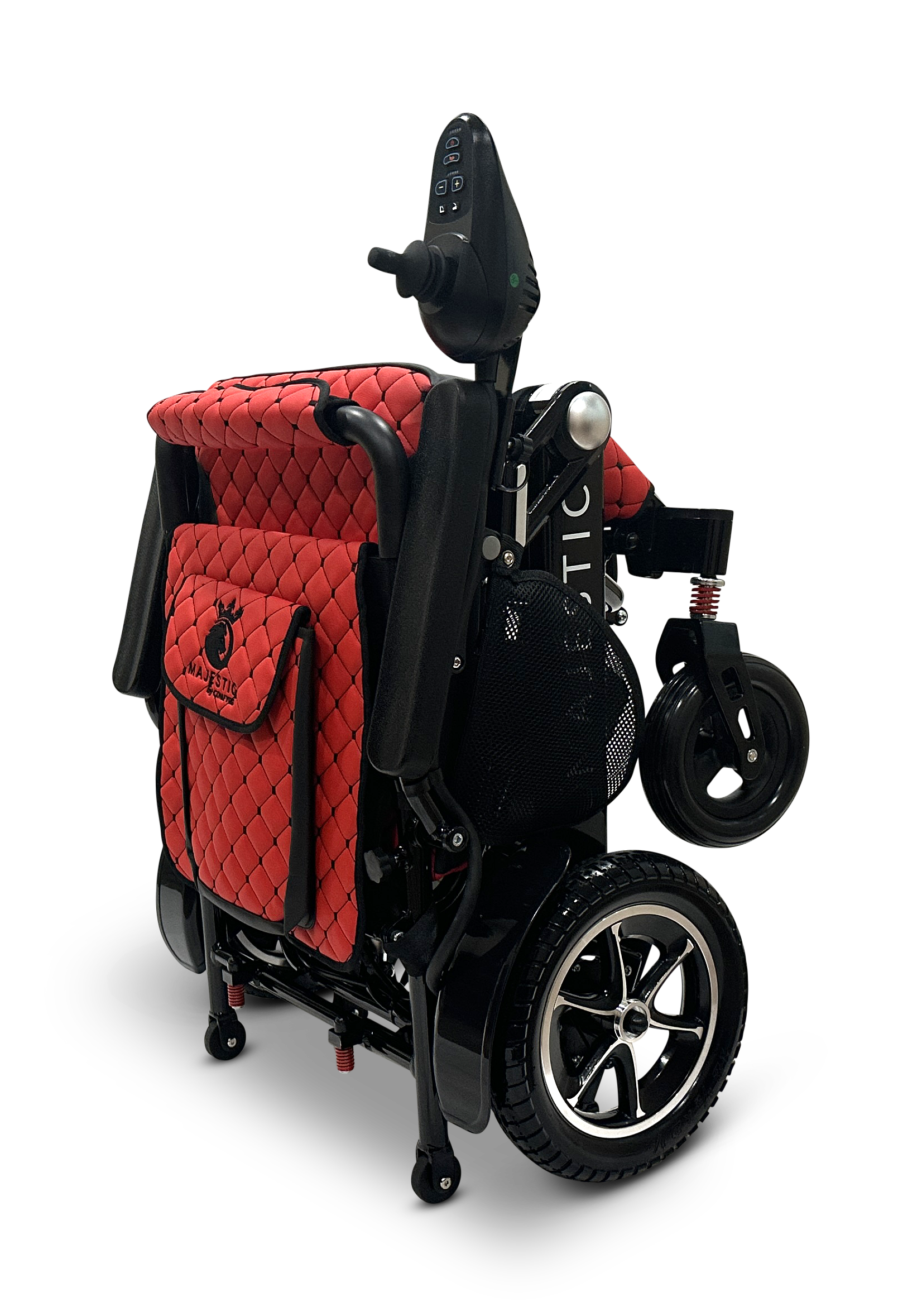 MAJESTIC IQ-7000 Auto Folding Remote Controlled Electric Wheelchair Black Red