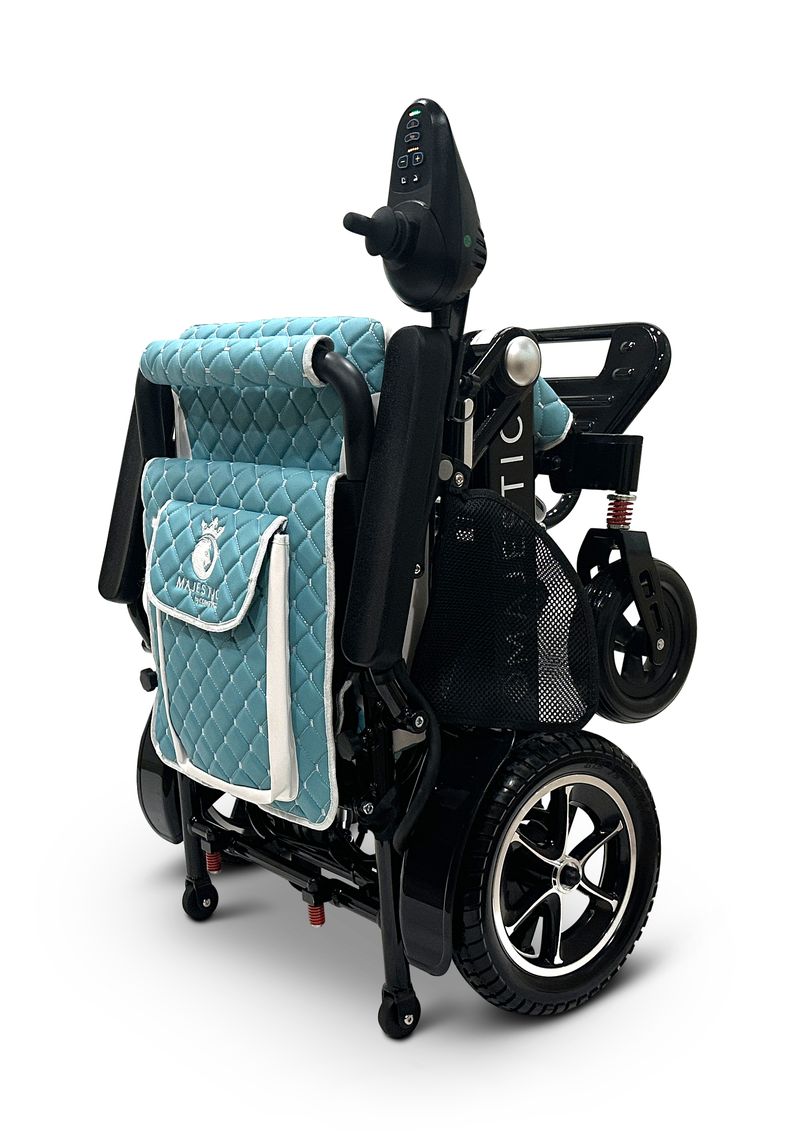 MAJESTIC IQ-7000 Auto Folding Remote Controlled Electric Wheelchair Black Teal
