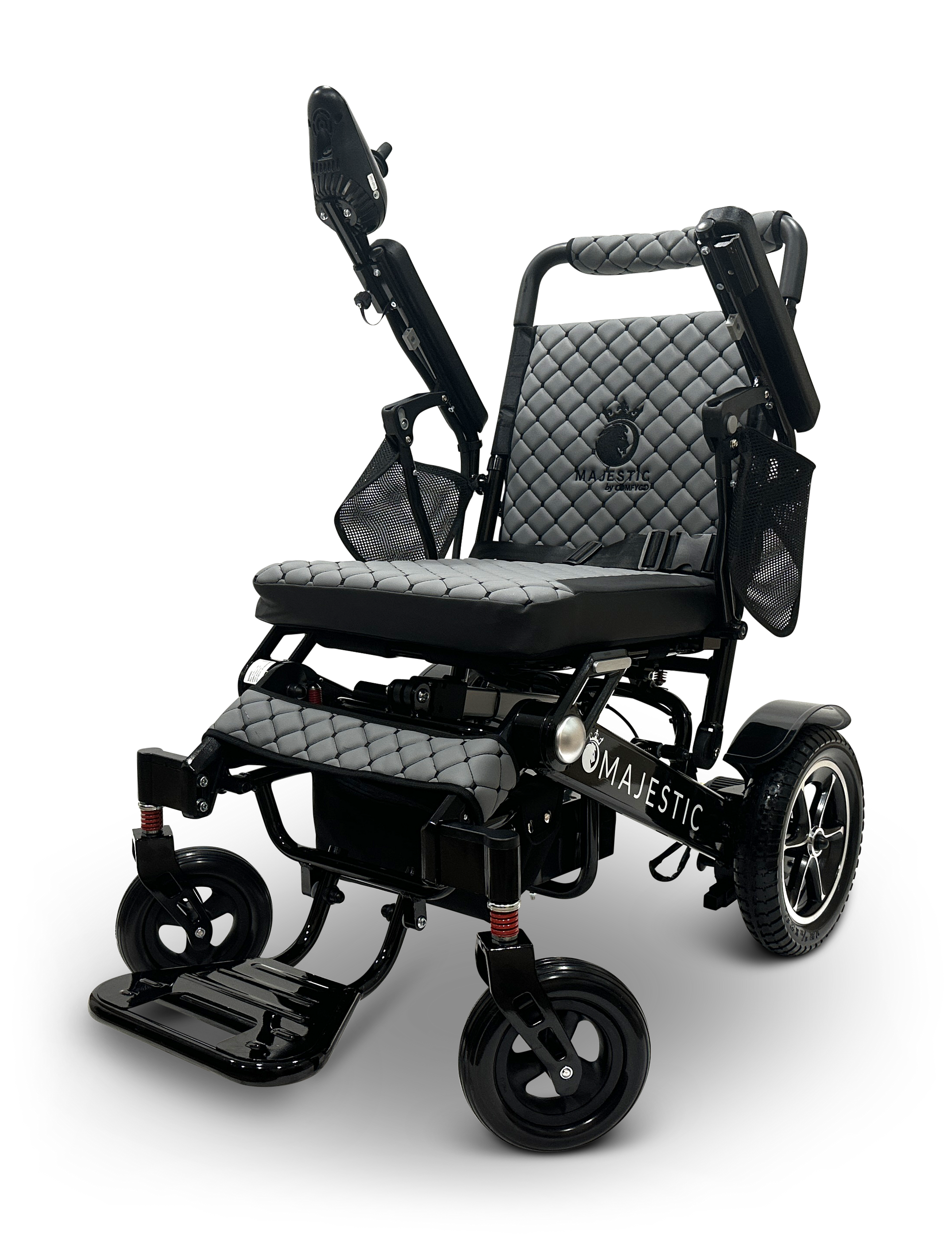MAJESTIC IQ-7000 Auto Folding Remote Controlled Electric Wheelchair Black Gray