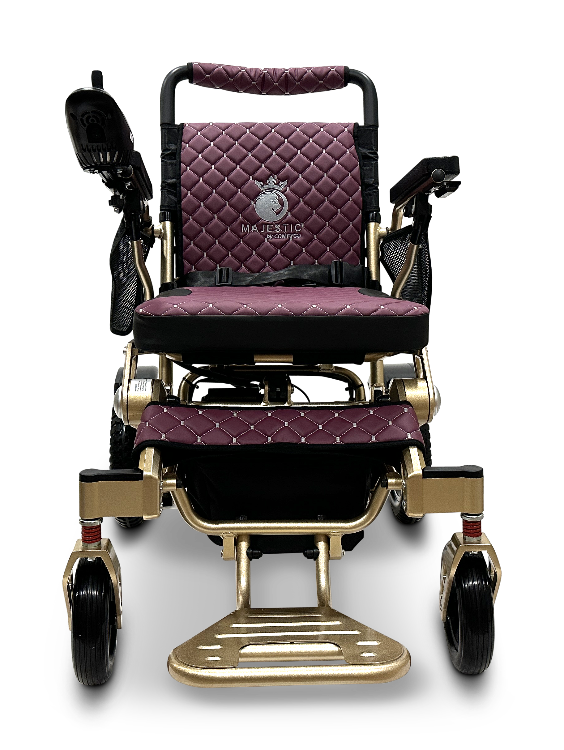 MAJESTIC IQ-7000 Auto Folding Remote Controlled Electric Wheelchair Bronze Purple